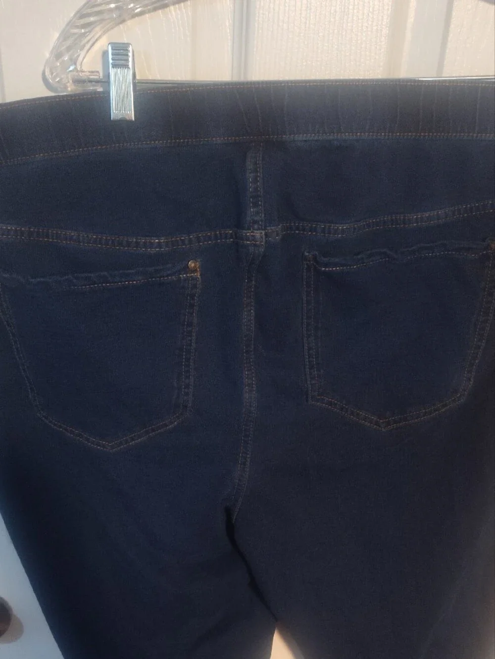 Catherines Dark Navy Pull-On Jeggings with Faux Front Seams